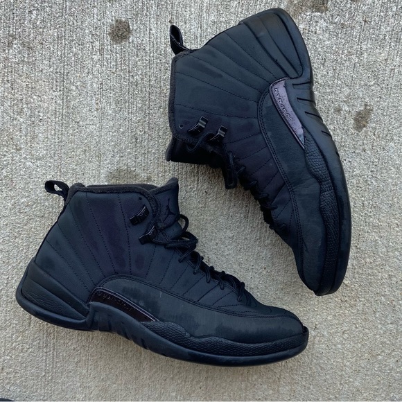 Bq6852 001 Air Jordan 12 Retro Wntr Triple Black All Black Jordan